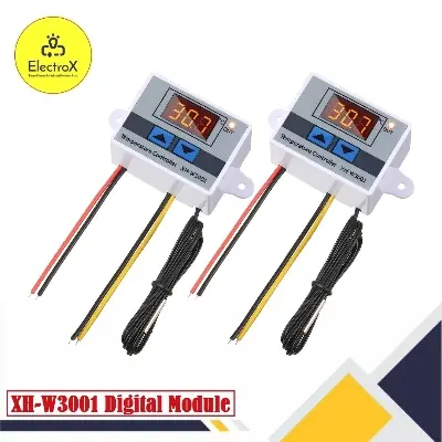 Picture of XH-W3001 Digital LED Temperature Controller Module Digital Thermostat Switch with Waterproof Probe Programmable Heating Cooling Electronic Thermostat Range from -50℃ to 110℃ (12V 10A 120W) 10 gm