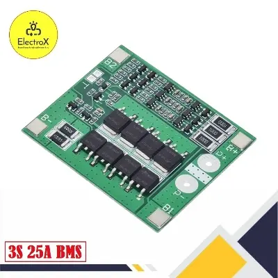 Picture of 3S 25A Li-ion 18650 BMS PCM Battery Protection Board BMS PCM With Balance Green