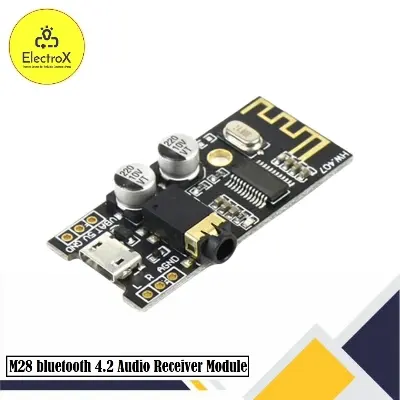 Picture of M28 bluetooth 4.2 Audio Receiver Module With 3.5mm Audio Interface Lossless Car Speaker Headphone Amplifier Board Wireless Refit Black