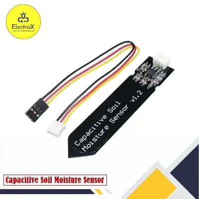 Picture of Capacitive Analog Soil Moisture Sensor 3.3~5.5V Corrosion Resistant with 3-Pin Interface for Arduino Raspberry Black