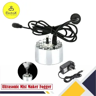 Picture of Ultrasonic Mist Maker Fogger Ss Body Water Fountain Pond Fog Air Humidifier Atomizer Silver