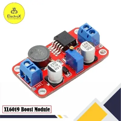Picture of XL6019 5A High Power Current DC to DC Step-up Converter Module Red