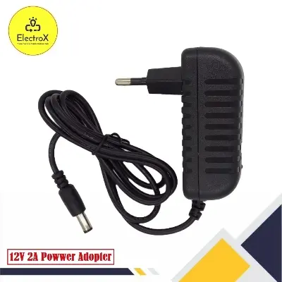 Picture of 12V 2A Power Adapter AC100-240V 24W Power Supply for CCTV Camera DVR LED light Router, RouterUPS. Black