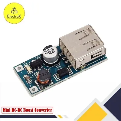 Picture of DC-DC Boost Module (0.9V ~ 5V) 5V 600MA USB Power Boost Blue