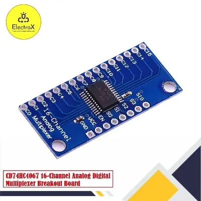 Picture of CD74HC4067 16-Channel Analog Digital Multiplexer Breakout Board Module Blue
