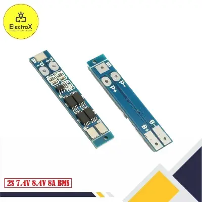 Picture of 2s 18650 Lithium Battery Protection Board 7.4V 8.4V 8A 18650 Li-ion Lithium Battery BMS PCM Protection Board Blue
