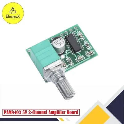 Picture of PAM8403 Mini 5V 2 Channel 3W Volume Control USB Power Supply Digital Speaker Audio Power Amplifier Board Green
