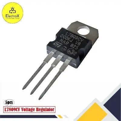Picture of 5PCS IC L7809CV L7809 7809 TO-220 Voltage Regulator 9V ST New Black