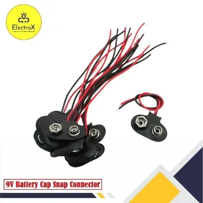 Picture of 9v DC Battery Clip Connector High Quality-2Pcs Black