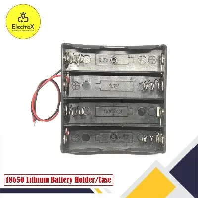 Picture of 18650 Battery Holder Case 4 cell Battery Box 4 slot Plastic Battery Case Automotive Electronic Hobby Kit Black