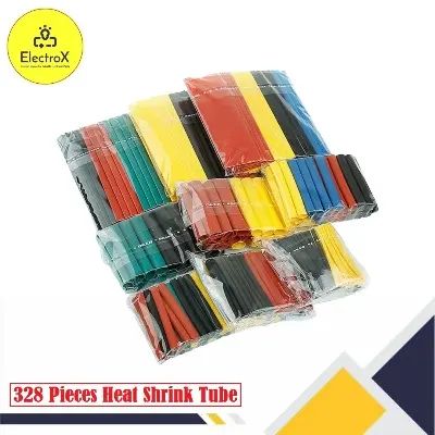 Picture of 328 Pieces Heat Shrink Tube Electrical Insulation Heat Shrink Tube Cable Sleeve 5 Colors 8 Sizes Multicolor