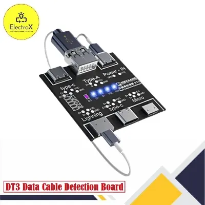 Picture of DT3 Data Cable Detection Board USB Cable Tester for IOS Android Type-C Short Circuit On-Off Switching Test Board Black