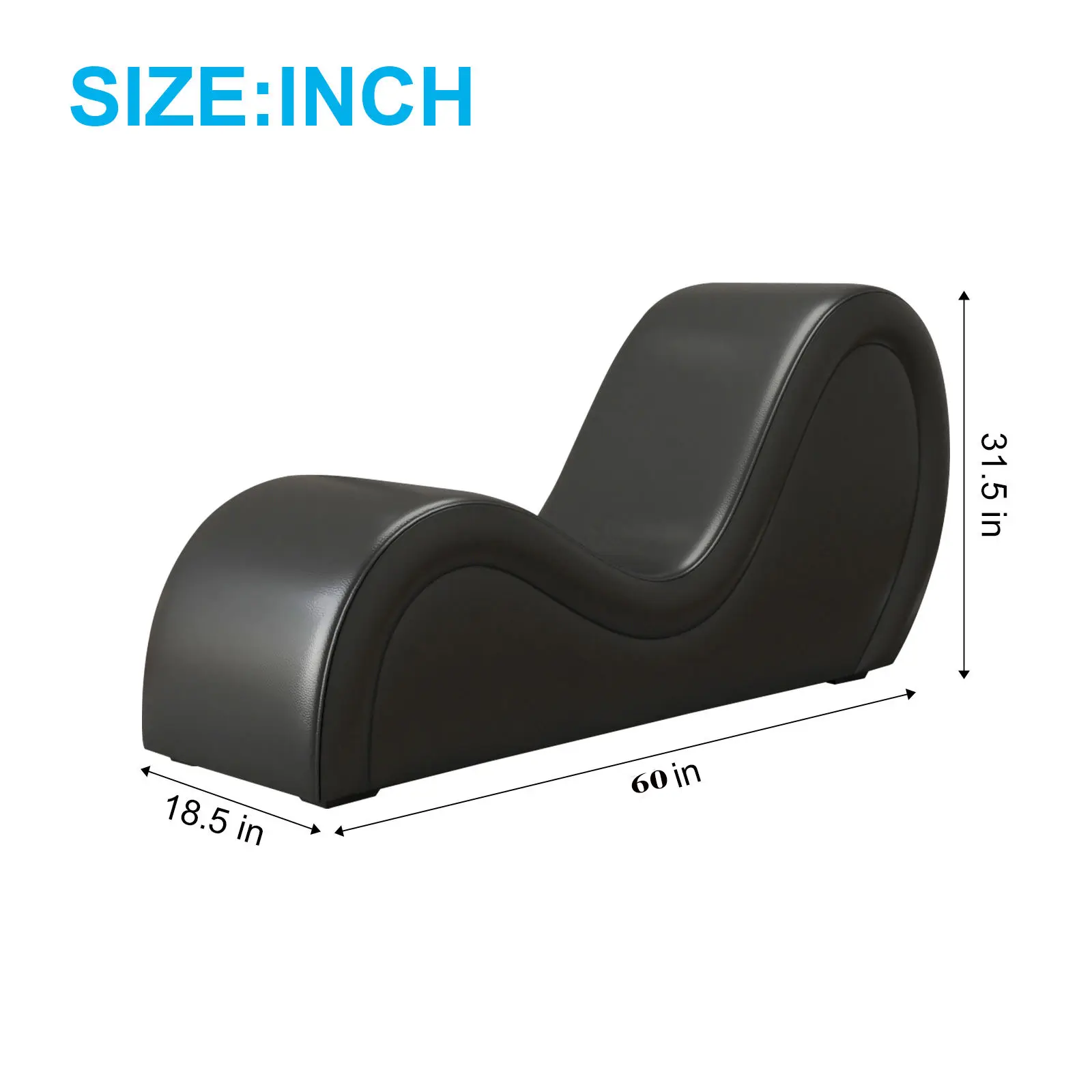 Picture of S-Shaped PU Leather Sofa, Couple Actions of Different Varieties, Bonded Stretch Perfect Couch For living room or Bedroom,  Perfect gift for your special person or lovable Friend