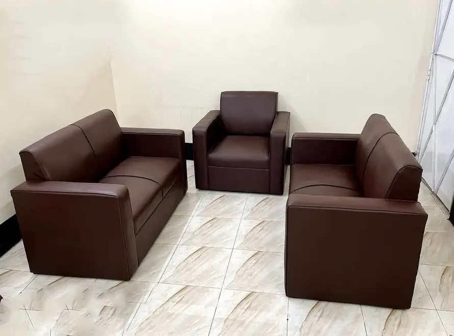 Picture of 2+2+1 Sofa for Living Room & Office - PU Leather Deep Seating & Spacious Design 5 Seater Sofa Set | Comfortable Seating Sofa | High-Density Foam and Space-Saving Seating, Ideal for Home and Office Use