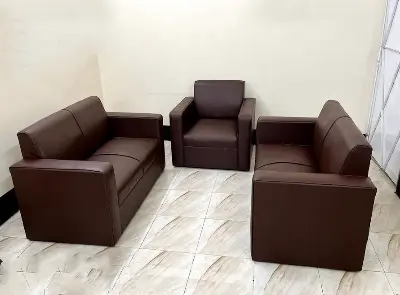 Picture of 2+2+1 Sofa for Living Room & Office - PU Leather Deep Seating & Spacious Design 5 Seater Sofa Set | Comfortable Seating Sofa | High-Density Foam and Space-Saving Seating, Ideal for Home and Office Use