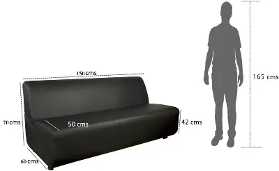 Picture of Mahmayi Modern Coco Three-Seater Custom Sofa Premium Comfort and Stylish Design High-Density Foam, Durable Fabric and PVC Modern and Space-Saving Seating, Ideal for Home and Office