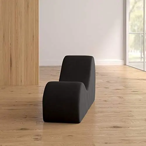 Picture of Yoga Chaise Lounge Chair for Stretching Relaxation Exercise, Ergonomic S Curved Chaise Lounge, Perfect gift for your special person or lovable friend.Full High-Density Foam Filled Yoga Chair for Indoor Living Room Bedroom Lounge, Black-Easy Clean