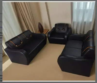 Picture of Artificial Leatherette 5 Seater 2+2+1 and Durable Particale Wooden Frame Sofa Set for Living Room Sofa | 5-Person 2+2+1 Sofa for Home & Office | waiting room  Sofa High-Density Foam and Space-Saving Seating, Ideal for Home and Office Use