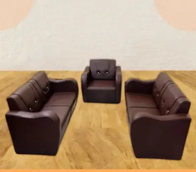 Picture of Artificial Leatherette 5 Seater 2+2+1 and Durable Particale Wooden Frame Sofa Set for Living Room Sofa | 5-Person 2+2+1 Sofa for Home & Office | waiting room  Sofa High-Density Foam and Space-Saving Seating, Ideal for Home and Office Use