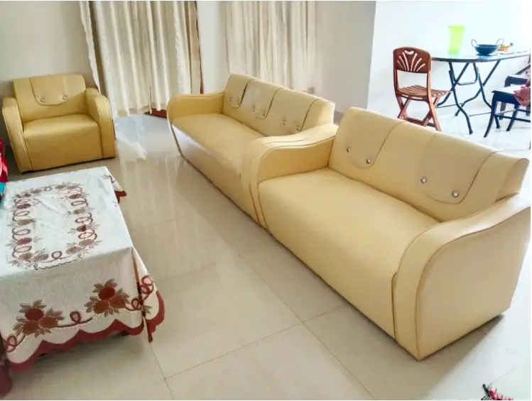 Picture of Artificial Leatherette 5 Seater 2+2+1 and Durable Particale Wooden Frame Sofa Set for Living Room Sofa | 5-Person 2+2+1 Sofa for Home & Office | waiting room  Sofa High-Density Foam and Space-Saving Seating, Ideal for Home and Office Use