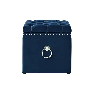 Picture of Square Sitting Sofa, Storage Stool Suitable for Bedroom, Living Room and Kitchen,Button Tufted Velvet Square Storage Ottoman with Handle for Living Room & Bedroom