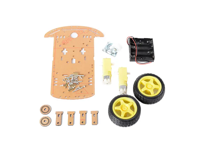 Picture of 2 wheel robotic chasis for arduino robotics and stem projects(Beige)
