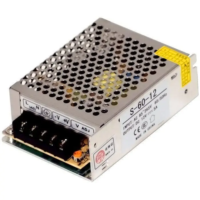 Picture of 220v AC to 12V DC POWER SUPPLY 5 Amp SMPS 12V 5 AMP(Silver)