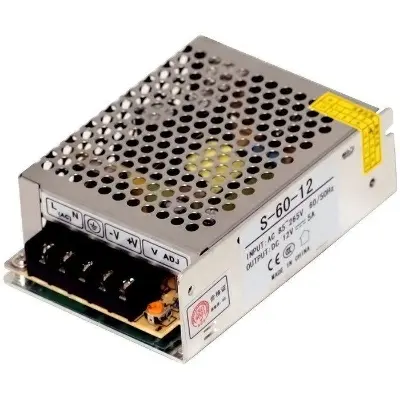 Picture of 220v AC to 12V DC POWER SUPPLY 5 Amp SMPS 12V 5 AMP(Silver)