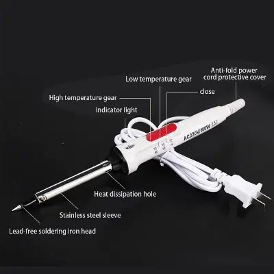 Picture of Soldering Iron Adjustable Temperature 220V 60W(White)