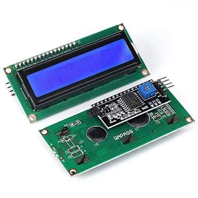 Picture of 16X2 Green LCD with I2C display module for Arduino and DIY and Hobby projects(Green)