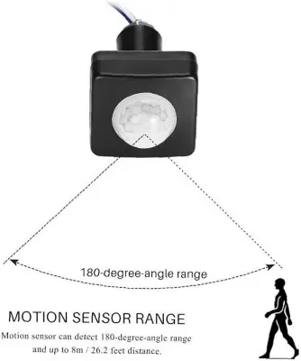 Picture of Automatic Infrared PIR Motion Sensor Switch for outdoor and indoor lighting(Black)