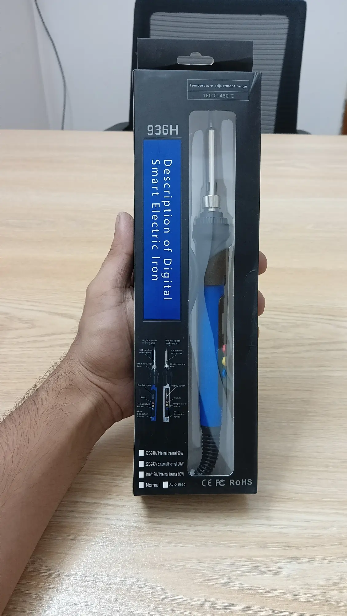 Picture of Temperature Adjustable soldering iron 60watt 180°-480° smart soldering iron(Blue)