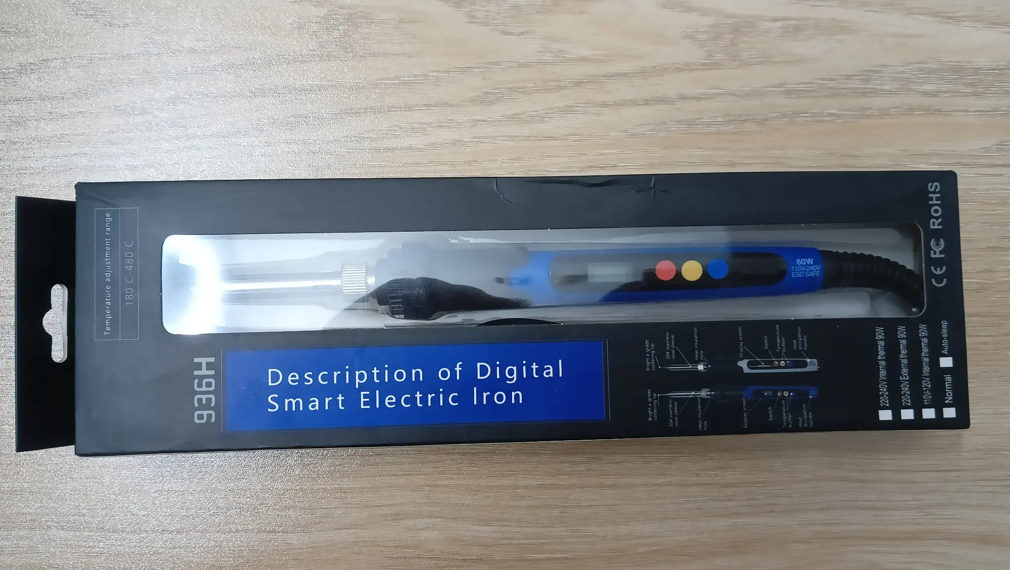 Picture of Temperature Adjustable soldering iron 60watt 180°-480° smart soldering iron(Blue)