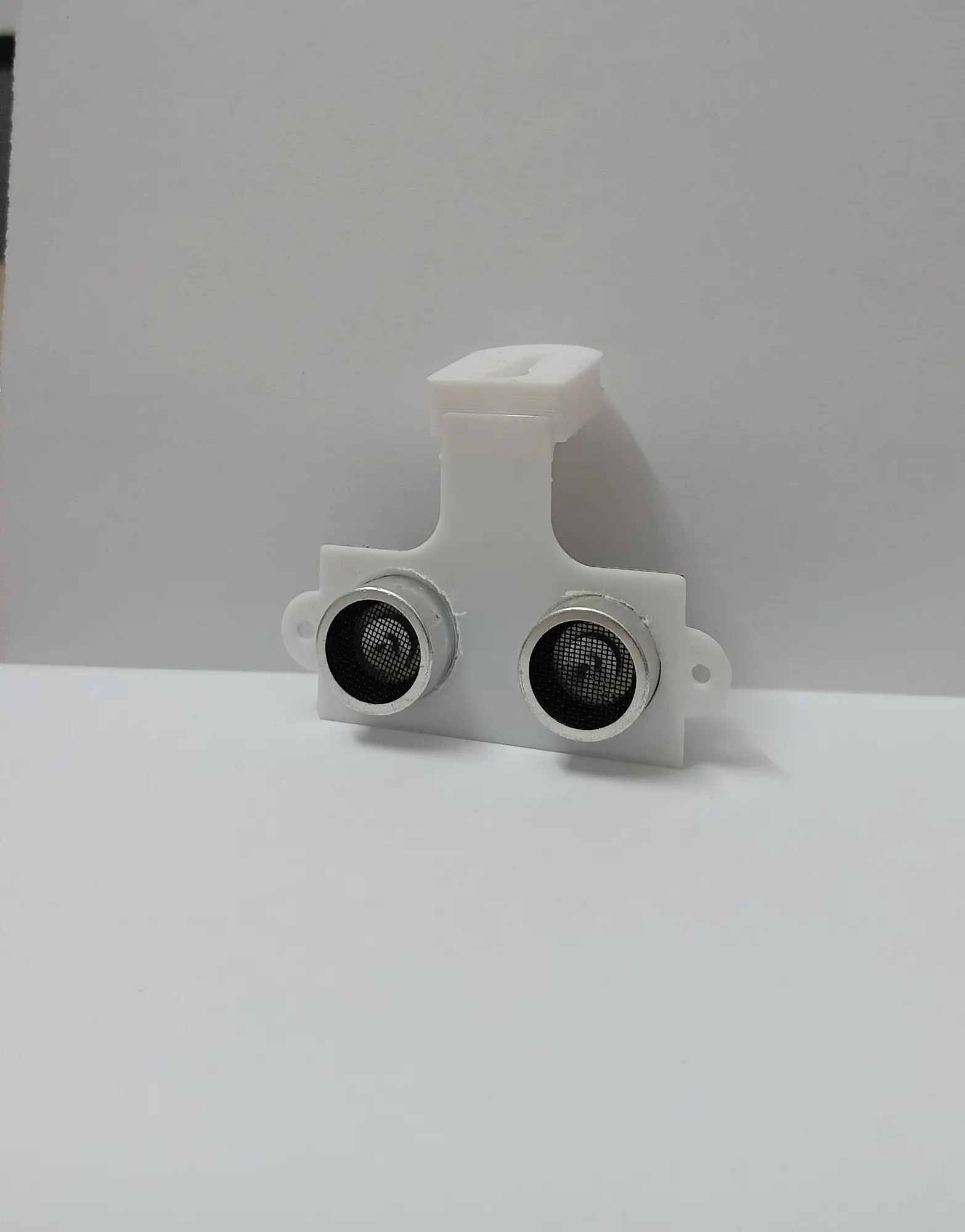 Picture of Ultrasonic Sensor HCSR04 mounting  Bracket (3D Printed) for DIY and Robotics Projects(White)