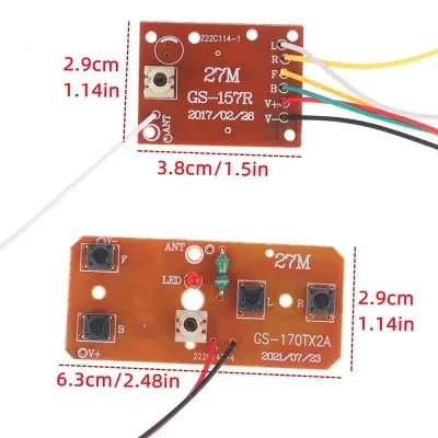 Picture of 27Mhz 4Ch Rc Remote Control Board Two-Way Rc Radio Transmitter And Receiver(Brown)