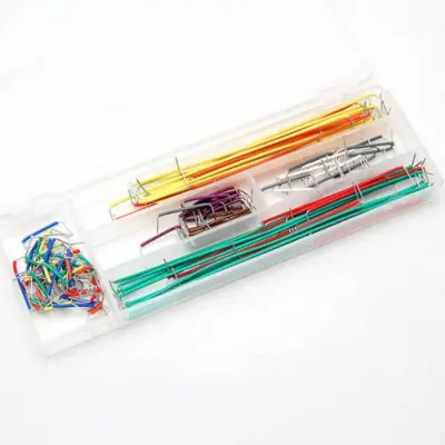 Picture of 140pcs Jumper Wire Kit, 3.8-124.5mm Assorted Breadboard Jumper Wire Cable U Shape Solderless Breadboard Jumper Cable Wire Kit Box(White)