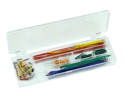 Picture of 140pcs Jumper Wire Kit, 3.8-124.5mm Assorted Breadboard Jumper Wire Cable U Shape Solderless Breadboard Jumper Cable Wire Kit Box(White)