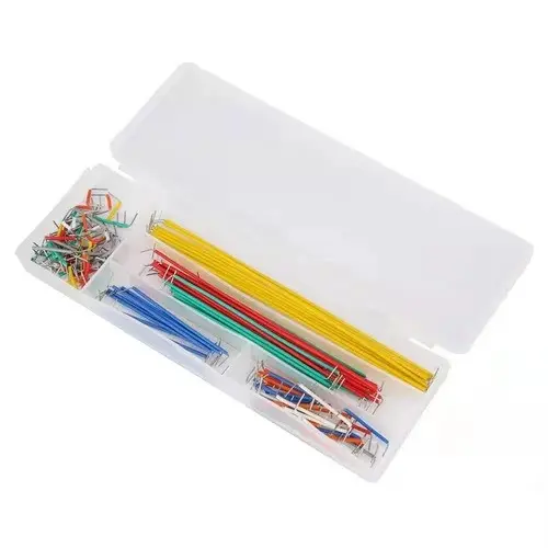 Picture of 140pcs Jumper Wire Kit, 3.8-124.5mm Assorted Breadboard Jumper Wire Cable U Shape Solderless Breadboard Jumper Cable Wire Kit Box(White)