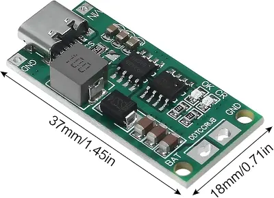 Picture of 2A 3S Type C BMS 18650 Lithium Battery Charger Board Step-up Boost Module for Li-Po Polymer Power Bank(Green)