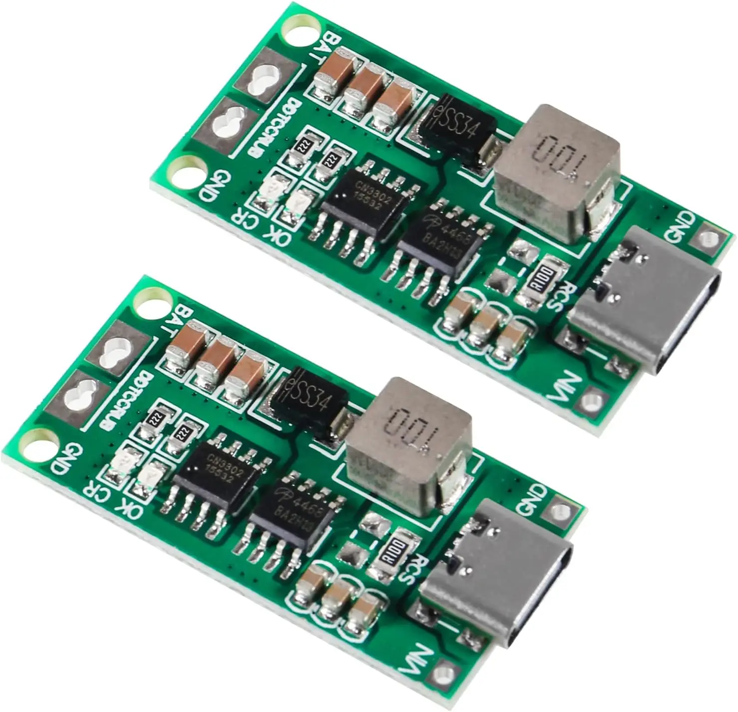 Picture of 2A 3S Type C BMS 18650 Lithium Battery Charger Board Step-up Boost Module for Li-Po Polymer Power Bank(Green)