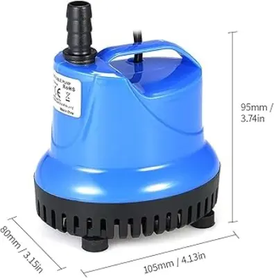 Picture of 25 W Aquarium Submersible Water Pump, Ultra Quiet Water Pump with 1 Nozzle, Multifunctional Water Pump for Pond, Aquarium(Blue,1 kg)