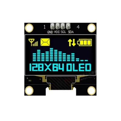 Picture of 0.96 Inch OLED Module 12864 128x64 Yellow Blue SSD1306 Driver I2C Serial Self-Luminous Display Board for Arduino Raspberry Pi Pico and Diy projects(Black)
