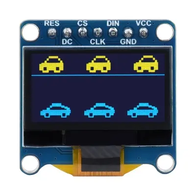 Picture of 0.96 Inch OLED Module 12864 128x64 Yellow Blue SSD1306 Driver I2C Serial Self-Luminous Display Board for Arduino Raspberry Pi Pico and Diy projects(Black)