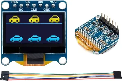 Picture of 0.96 Inch OLED Module 12864 128x64 Yellow Blue SSD1306 Driver I2C Serial Self-Luminous Display Board for Arduino Raspberry Pi Pico and Diy projects(Black)