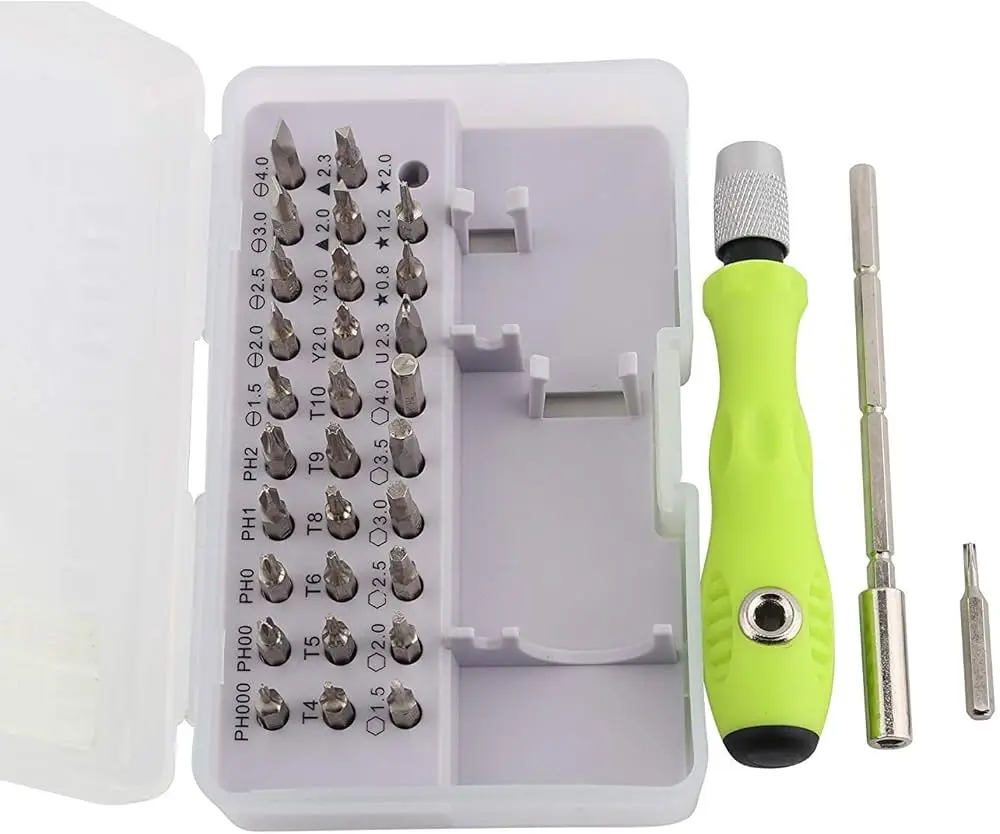 Picture of 32pcs interchangeable mini screwdriver set with extension arm portable pc repair kit(Green)