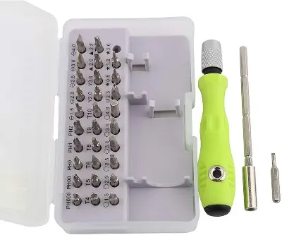 Picture of 32pcs interchangeable mini screwdriver set with extension arm portable pc repair kit(Green)