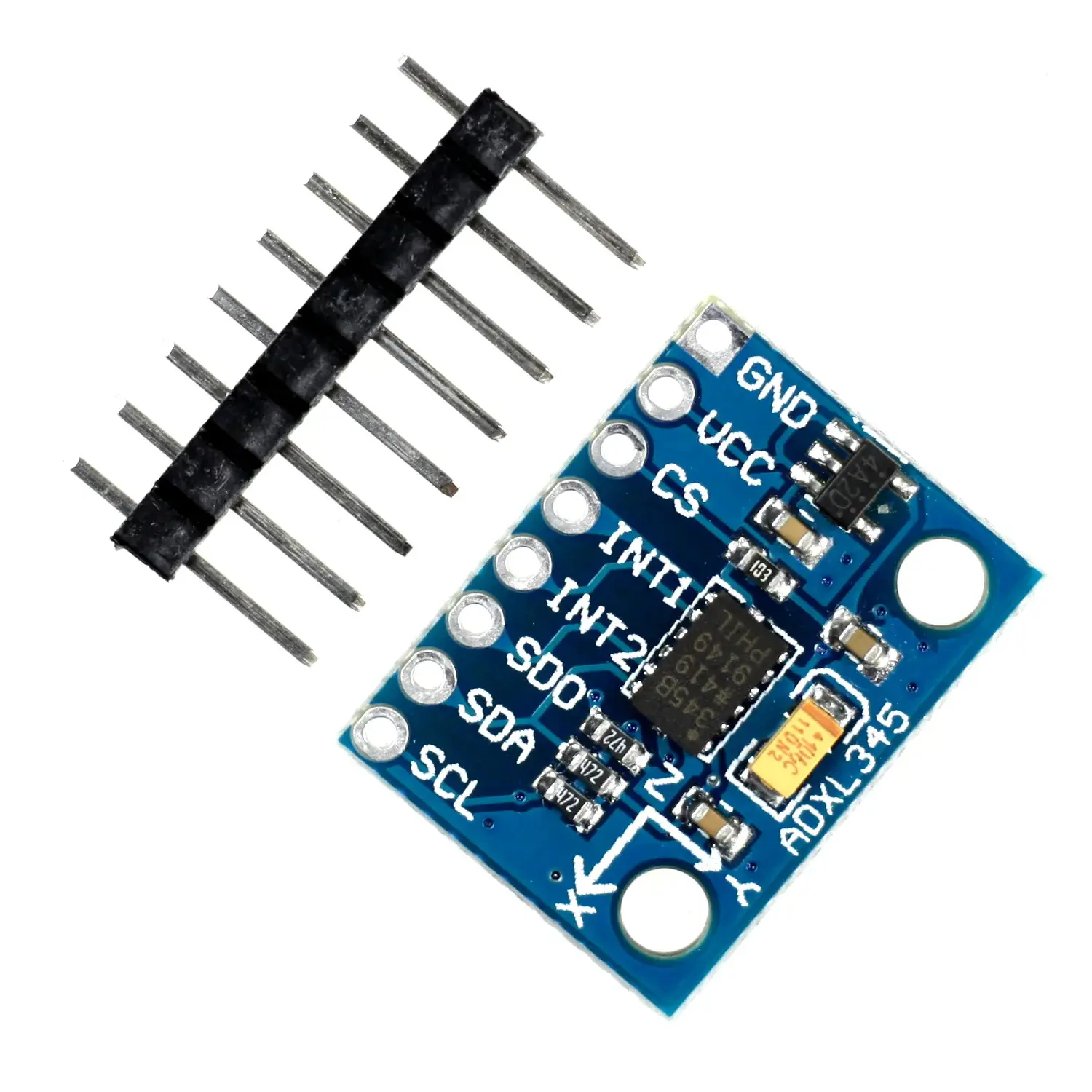 Picture of ADXL345 3 Axis Digital Accelerometer Module ADXL345 Acceleration Of Gravity Tilt Module 8 Pin Leads IIC/SPI Transmission Triple Axis Accelerometer Module I2C Interface ADXL345 Module(Blue)