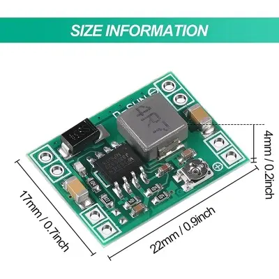 Picture of Mini DC-DC Buck Converter MP1584EN Adjustable Supply Module 24V to 12V 9V 5V 3V Reduced Voltage Regulator(Green)