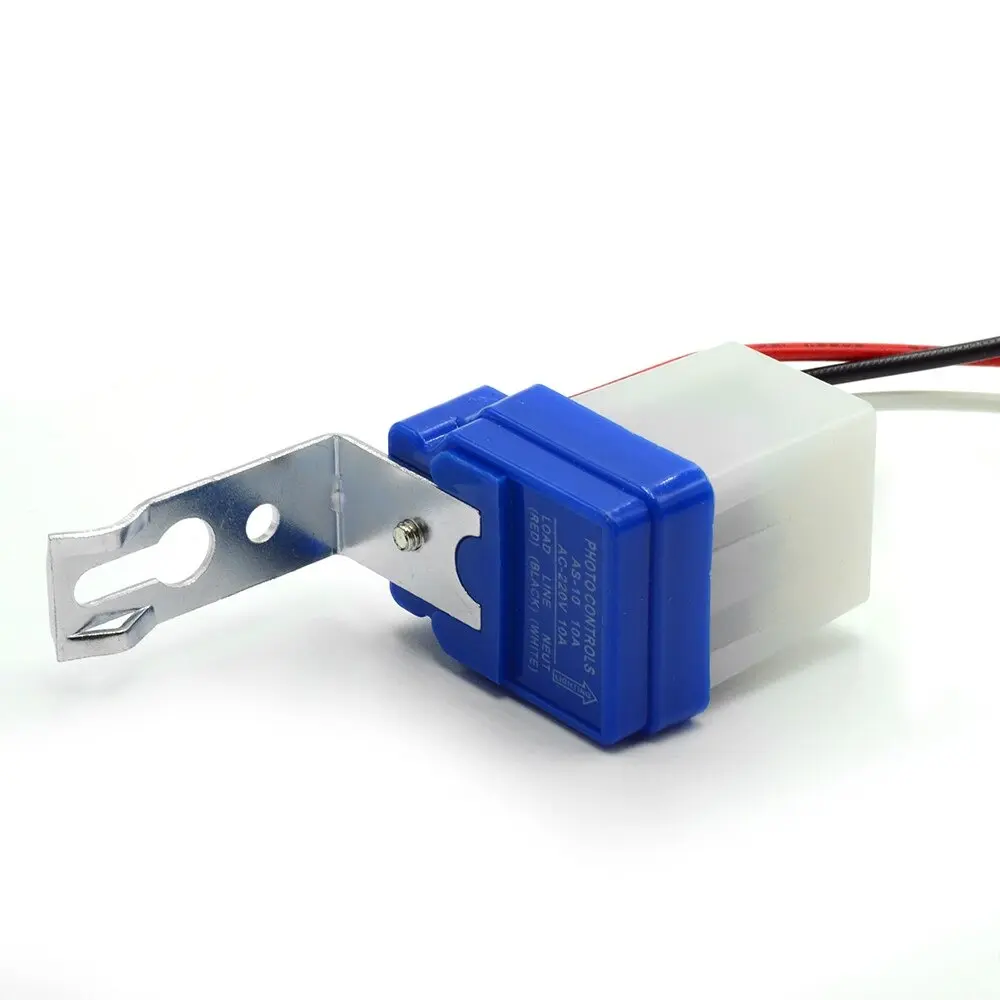 Picture of Automatic On Off Photocell Controller street Lamp Light Switch DC AC 220V 50-60Hz 10A Photo Control Photoswitch Sensor Switch(White)