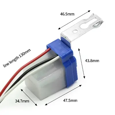 Picture of Automatic On Off Photocell Controller street Lamp Light Switch DC AC 220V 50-60Hz 10A Photo Control Photoswitch Sensor Switch(White)